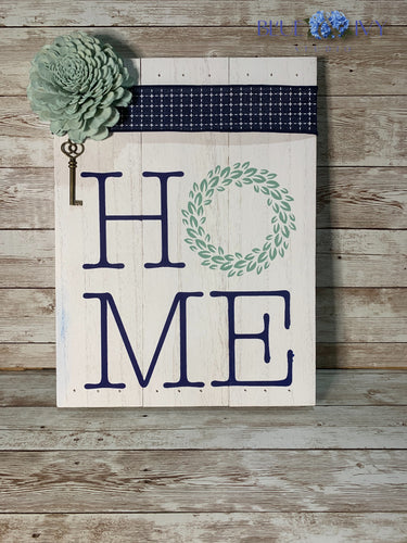 Pallet Sign - HOME - Navy